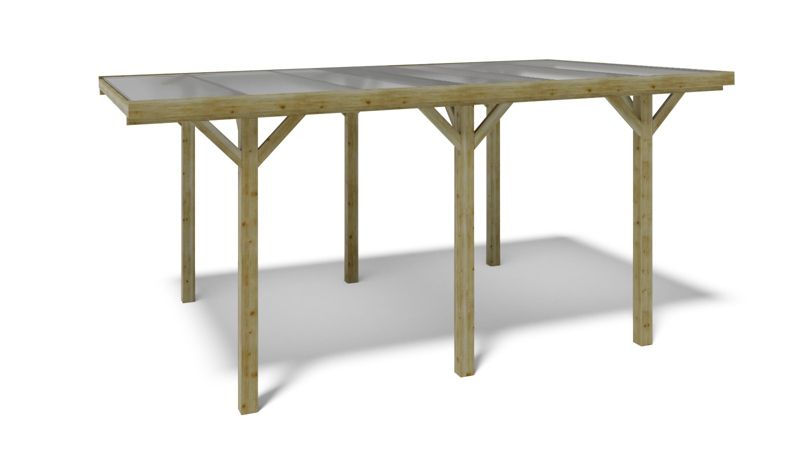 Carport Wiata garażowa ALTANKA 3,04x5,12 m - 15,56 m2 - pokrycie PVC