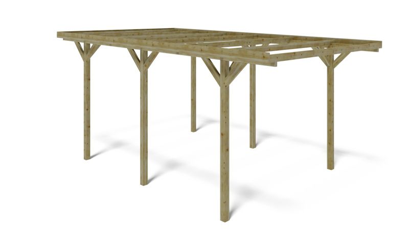 Carport Wiata garażowa ALTANKA 3,04x5,12 m - 15,57 m2, drewniana, 1szt.