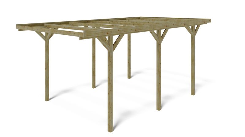 Carport Wiata garażowa ALTANKA 3,04x5,12 m - 15,57 m2, drewniana, 1szt.