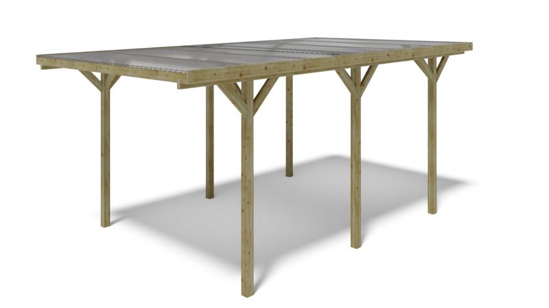 Carport Wiata garażowa ALTANKA 3,04x5,12 m - 15,57 m2 - pokrycie PVC