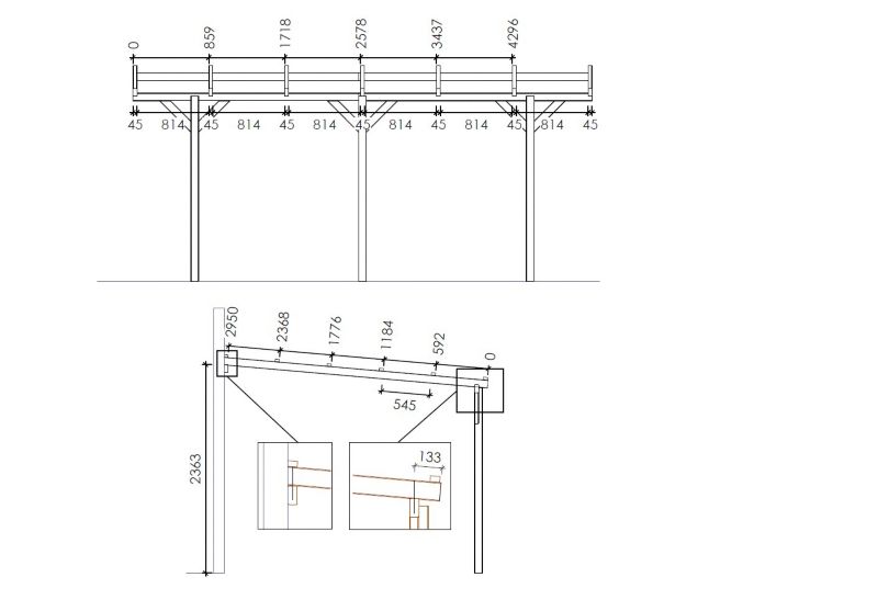 Carport Wiata garażowa ALTANKA 3x5,24 m - 15 m2 - pokrycie PVC