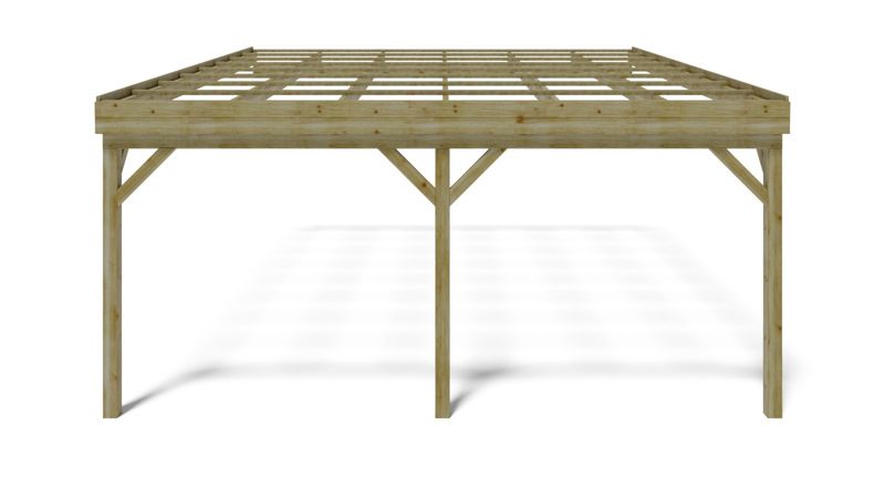 Carport Wiata garażowa ALTANKA 5,80x5,06 m - 29 m2 - montowany do ściany budynku, drewniana, 1szt.