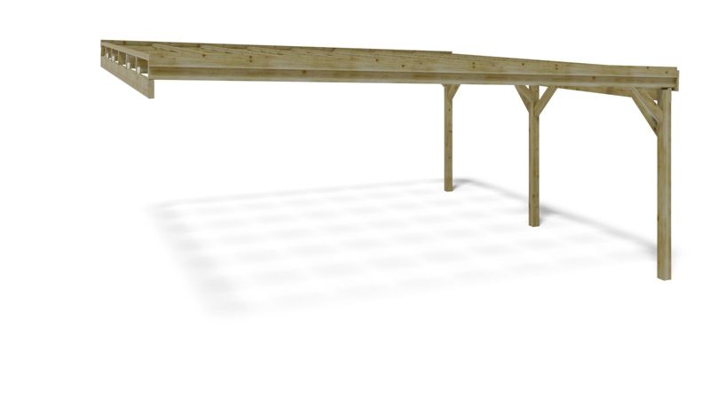 Carport Wiata garażowa ALTANKA 5,80x5,06 m - 29 m2 - montowany do ściany budynku, drewniana, 1szt.