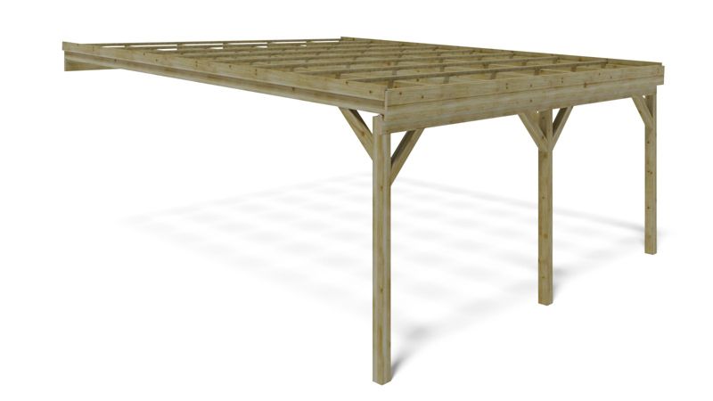 Carport Wiata garażowa ALTANKA 5,80x5,06 m - 29 m2 - montowany do ściany budynku, drewniana, 1szt.