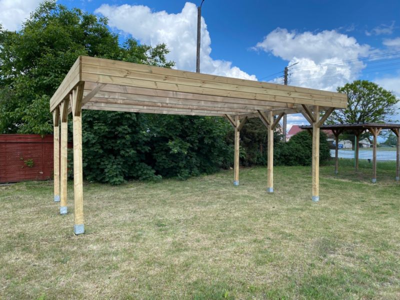 Carport Wiata garażowa ALTANKA 6,06x5,03 m - 30,48 m2, drewniana, 1szt.