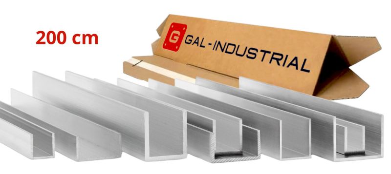 Ceownik aluminiowy GAL-INDUSTRIAL 8x8x8x1 mm 200 cm Aluminium PA38 + CIĘCIE NA WYMIAR 1 szt.