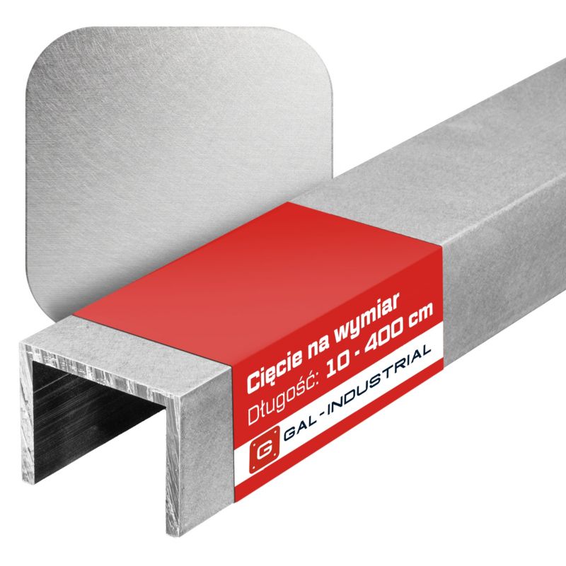 Ceownik aluminiowy SATYNOWANY GAL-INDUSTRIAL 30x30x30x2mm 360 cm PROFIL U Cięcie na wymiar 1 szt.
