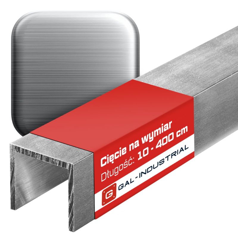 Ceownik aluminiowy SZCZOTKOWANY GAL-INDUSTRIAL 30x30x30x3mm 110 cm PROFIL U Na wymiar 1 szt.