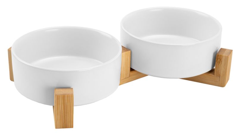 Ceramiczne miski dla psa kota Zwierzopasja Jax białe 2szt