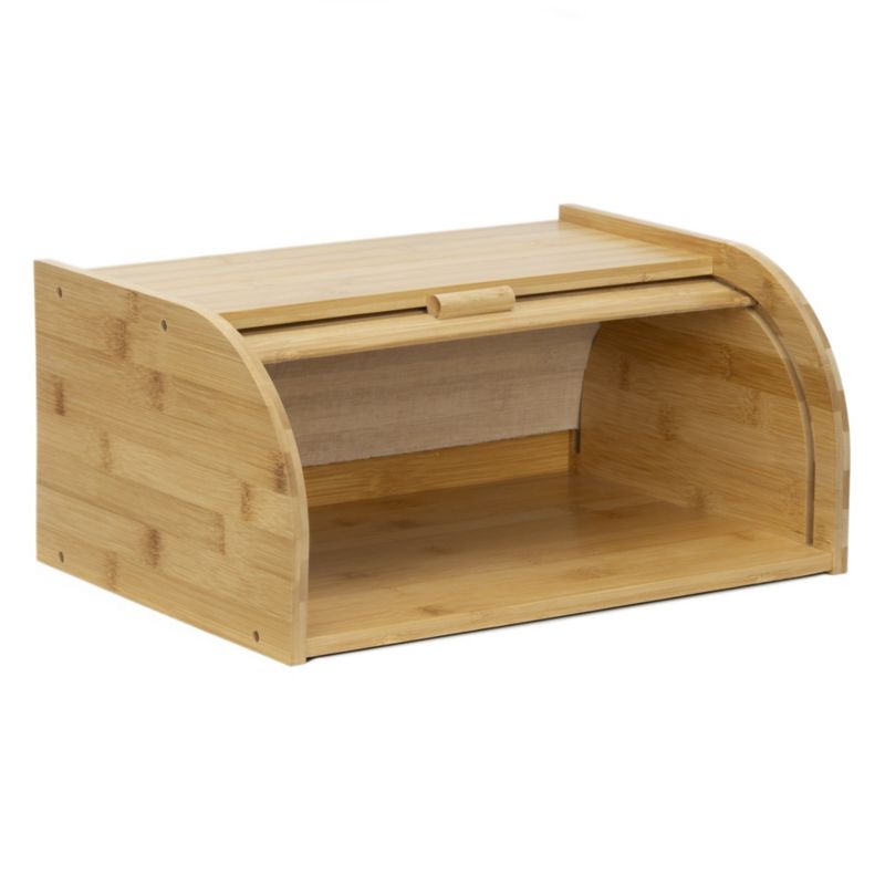 Chlebak Springos 38x28x18 cm bambusowy z roletą zamykany, brązowy 1 szt.