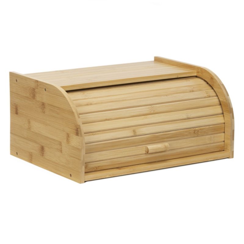 Chlebak Springos 38x28x18 cm bambusowy z roletą zamykany, brązowy 1 szt.