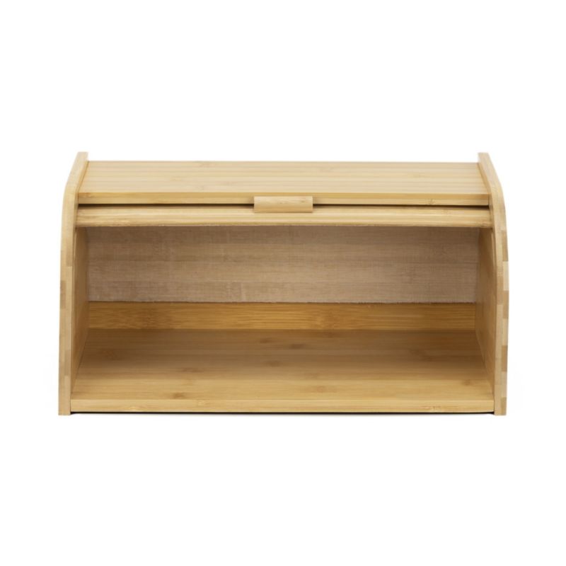 Chlebak Springos 38x28x18 cm bambusowy z roletą zamykany, brązowy 1 szt.