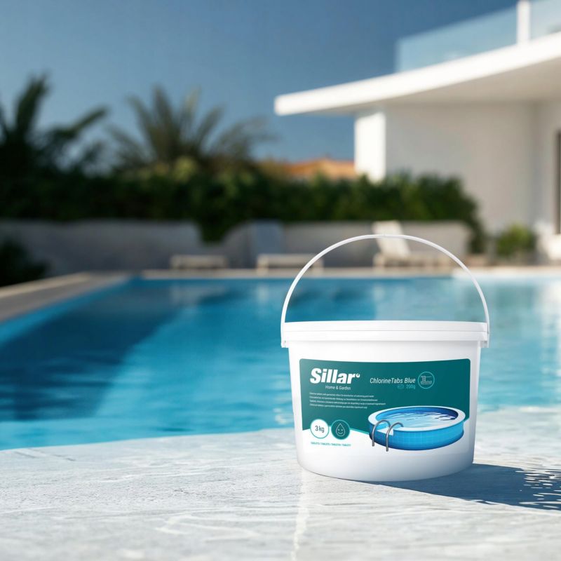 Chlor do basenu, Sillar, w tabletkach, 11w1, do dezynfekcji wody w basenach, jacuzzi, 3kg, 200g, 1szt