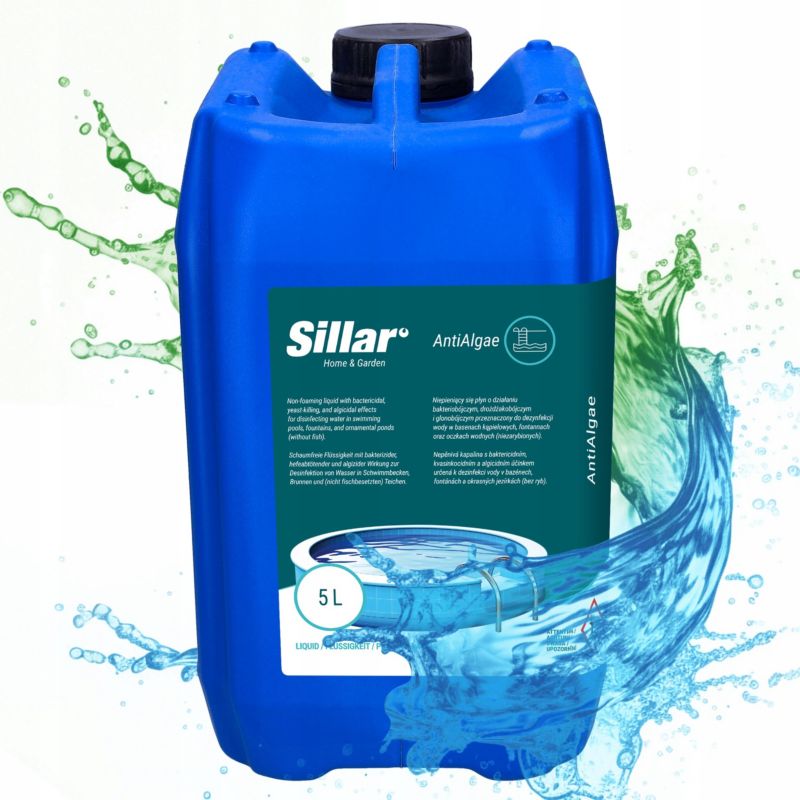 Chlor do basenu, Sillar, w tabletkach 20g, 5kg, niebieskie + antyglon, środek na glony, 5l, zestaw chemii basenowej, 2szt