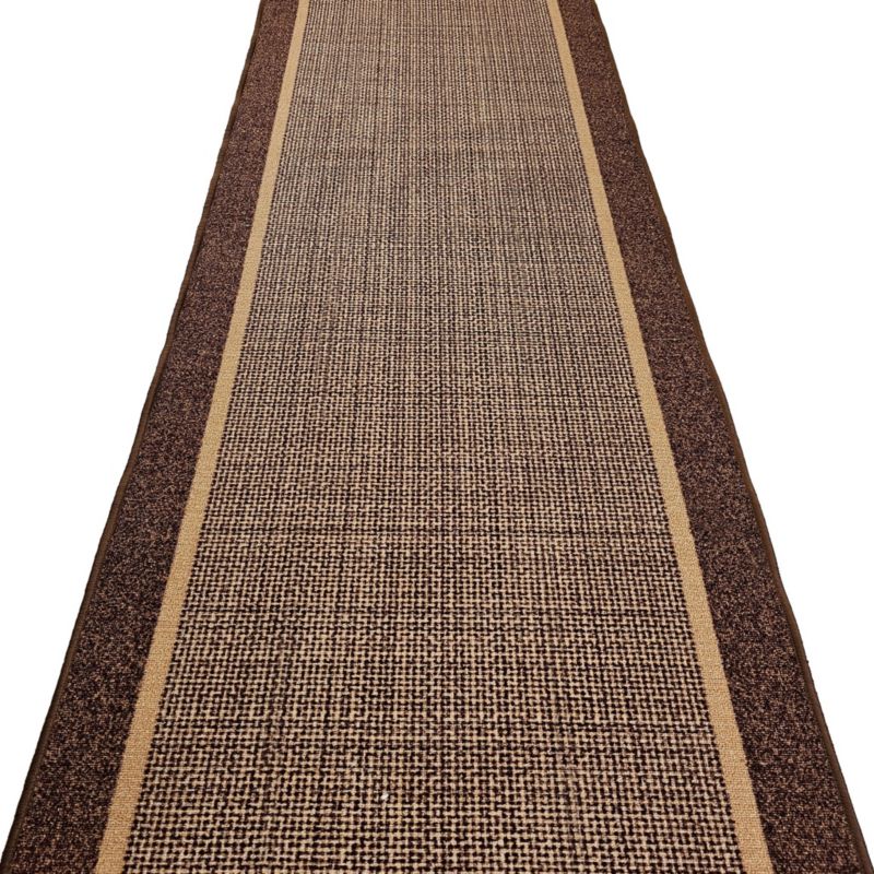 Chodnik do przedpokoju TEREZ 17 brązowy, na metry, podgumowany szer. 100 cm / dł. 10 cm