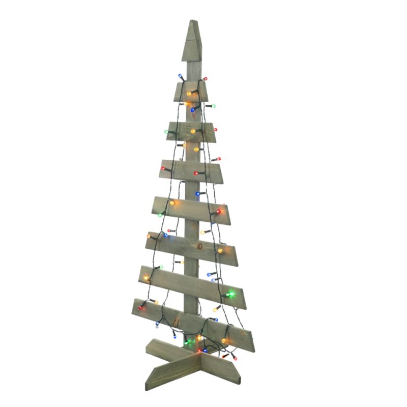 Choinka drewniana stojąca MODO24 118 x 57,4 cm impregnowana dekoracja świąteczna 1 szt.