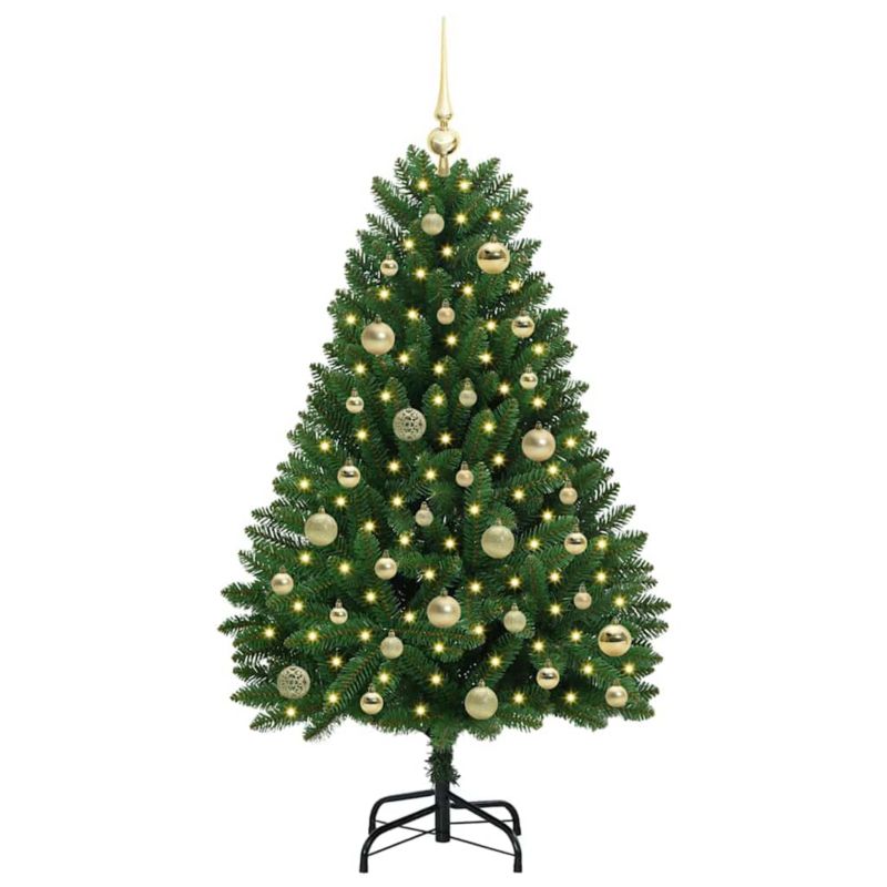 Choinka Sztuczna WaszeMeble z Oświetleniem LED 120 cm Zielona WM ...