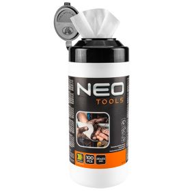 Chusteczki NEO TOOLS  do mycia rąk oraz czyszczenia powierzchni i narzędzi z trudnych zabrudzeń, słoik 100 szt. 1 kpl.