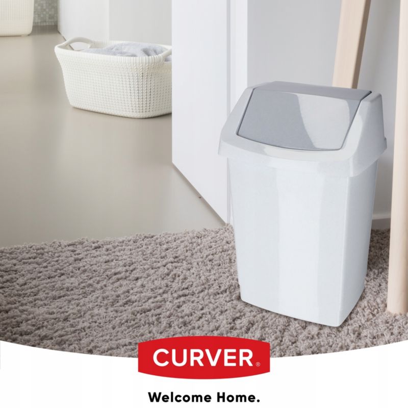 Curver Kosz na Śmieci Uchylny 15 L Granitowy 1 szt.