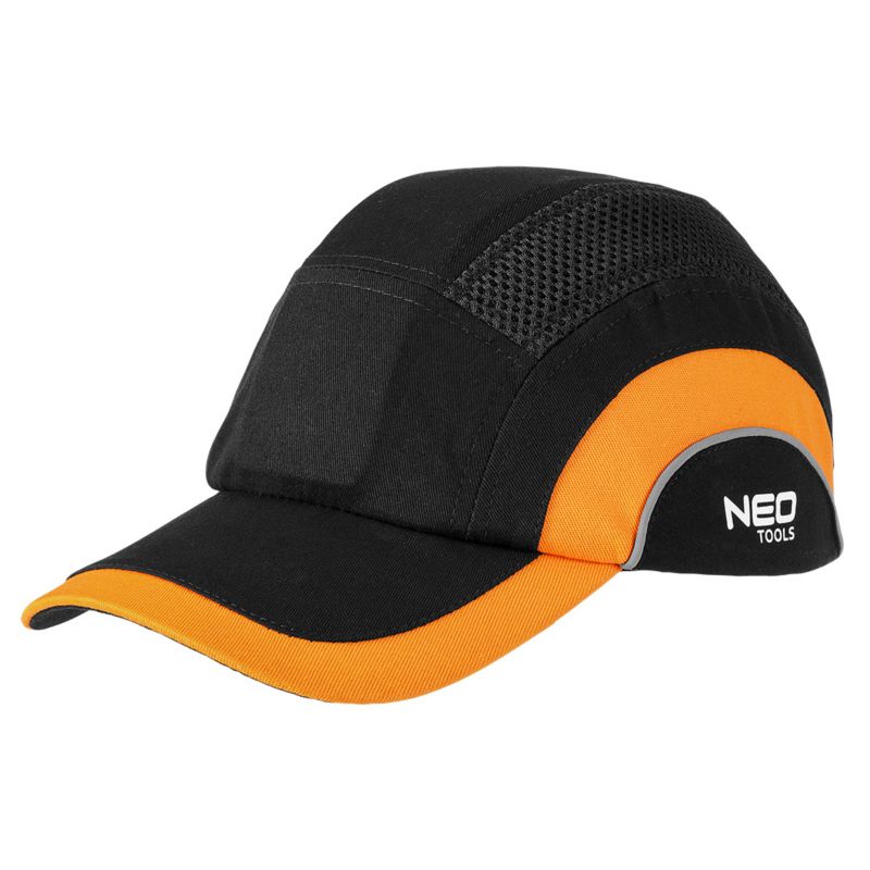 Czapka z daszkiem NEO TOOLS ze wzmocnieniem, czarno-pomarańczowa, CE 1 szt