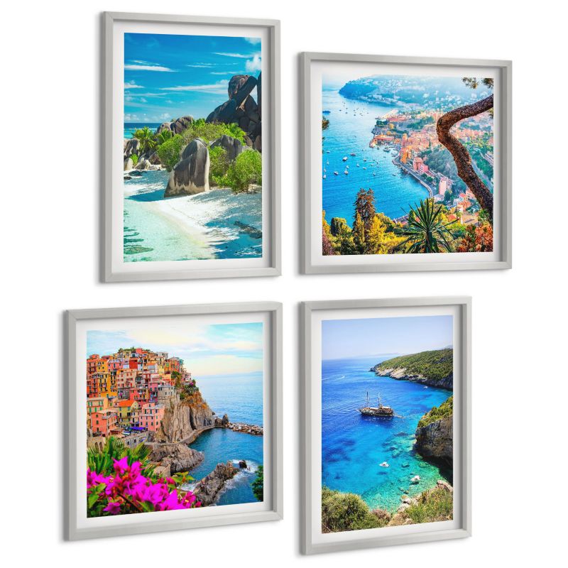 Czteroczęściowy Zestaw Obrazów ArtPrintCave (2x50x50+2x40x60cm) Srebrna ...