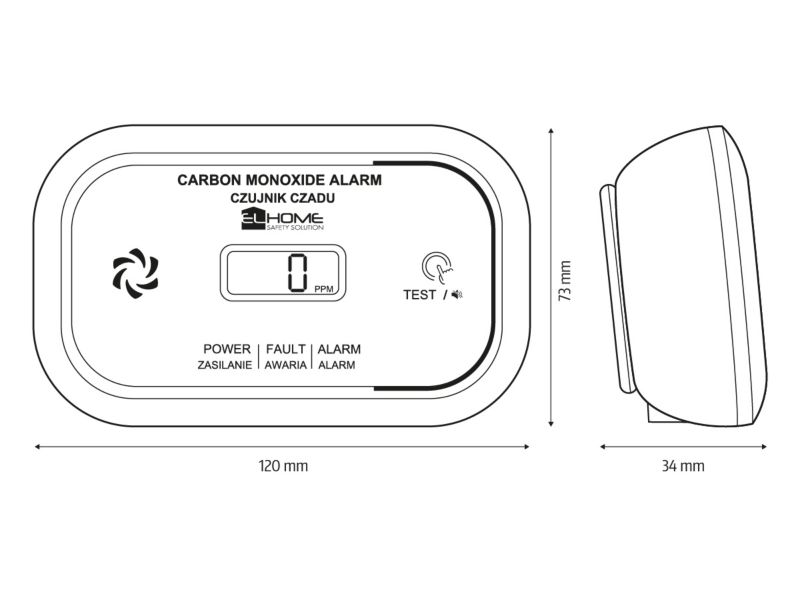 Czujnik czadu El Home Safety Solution CD-17A2V355_B