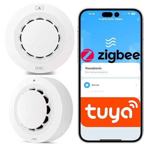 Czujnik Dymu i Ognia Sone Zigbee z syreną alarmową bezprzewodowy 1 szt.