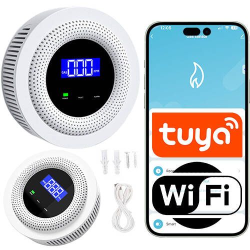 Czujnik gazu z syreną alarmową Sone WiFi Tuya Smart Life 1 szt.