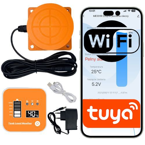 Czujnik poziomu cieczy Sone WiFi + RF433 panel z wyświetlaczem i alarmem Tuya 1 szt.