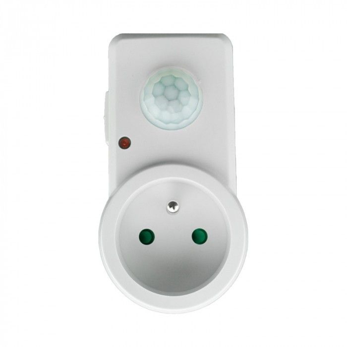 Czujnik ruchu Ecolight podczerwień PIR biały do 9 metrów wtykany do gniazdka IP20 wym: 9,5 x 4,5 x 3,5 cm - 1 szt.