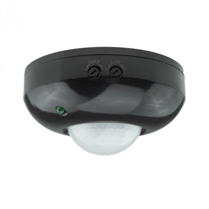 Czujnik ruchu Ecolight podczerwień PIR czarny do 6 metrów sufitowy natynkowy IP20 wym: 2,2 x 11,5 x 11,5 cm - 1 szt.