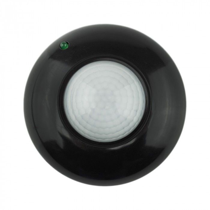Czujnik ruchu Ecolight podczerwień PIR czarny do 6 metrów sufitowy natynkowy IP20 wym: 2,2 x 11,5 x 11,5 cm - 1 szt.