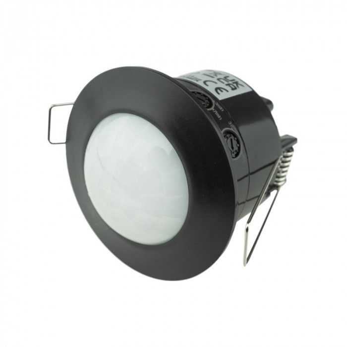 Czujnik ruchu Ecolight wpuszczany czarny do 6 metrów sufitowy wpuszczany IP20 wym: 6,3 x 7,7 x 7,7 cm - 1 szt.