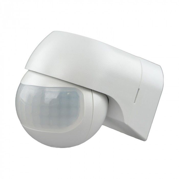 Czujnik ruchu i zmierzchu Ecolight podczerwień PIR biały do 12 metrów ścienny natynkowy IP44 wym: 6,5 x 5,5 x 8 cm - 1 szt.