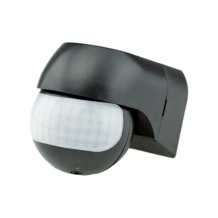 Czujnik ruchu i zmierzchu Ecolight podczerwień PIR czarny do 12 metrów ścienny natynkowy IP44 wym: 6,5 x 5,5 x 8 cm - 1 szt.