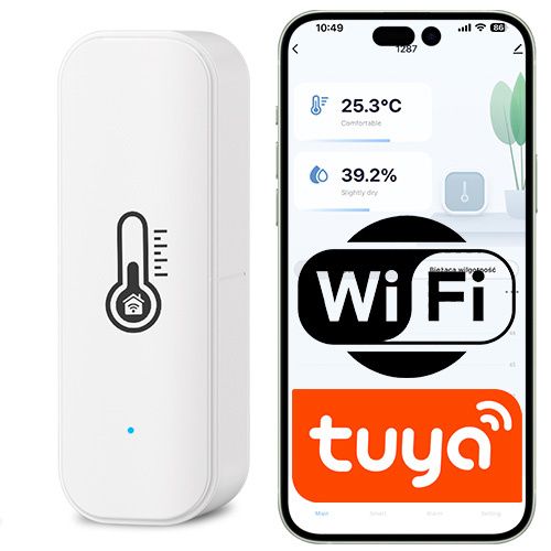 Czujnik temperatury i wilgotności Sone Tuya WiFi Biały 1 szt.
