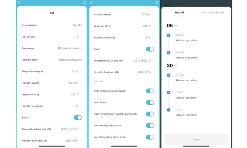 Czujnik temperatury i wilgotności Sone WiFi Tuya Smart Life 1 szt.