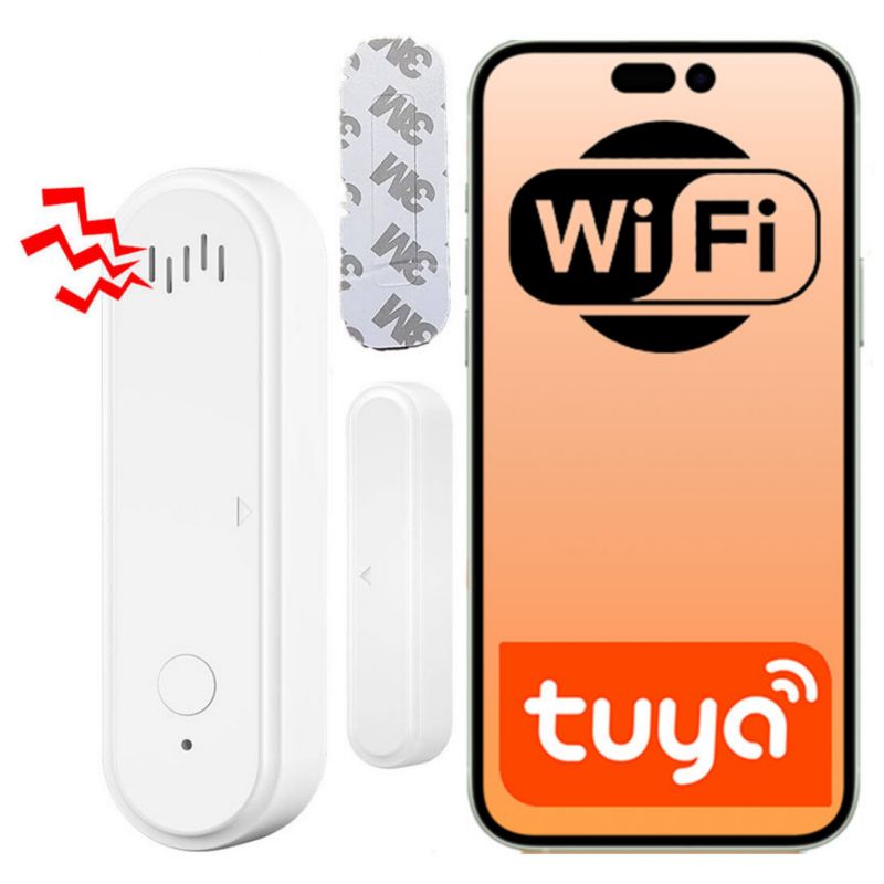 Czujnik Tuya otwarcia drzwi/okna WiFi Syrena Na Baterie 1szt.