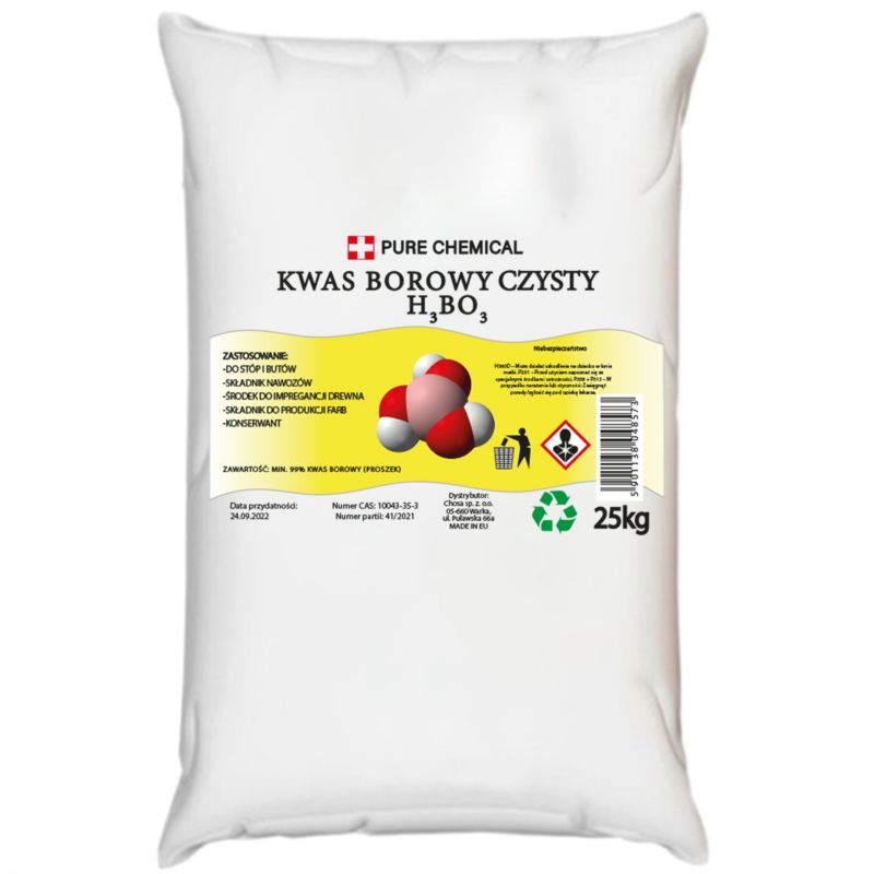 Czysty kwas borowy borny w proszku Pure Chemical 25kg 1 szt.