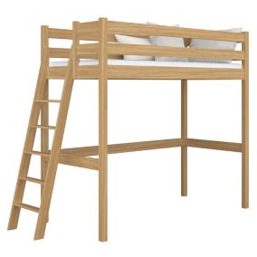 Dębowe łóżko na antresoli N-WOOD N02 100x190 dąb naturalny 1 szt.