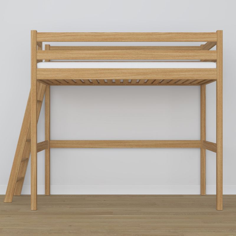 Dębowe łóżko na antresoli N-WOOD N02 80x180 dąb naturalny 1 szt.