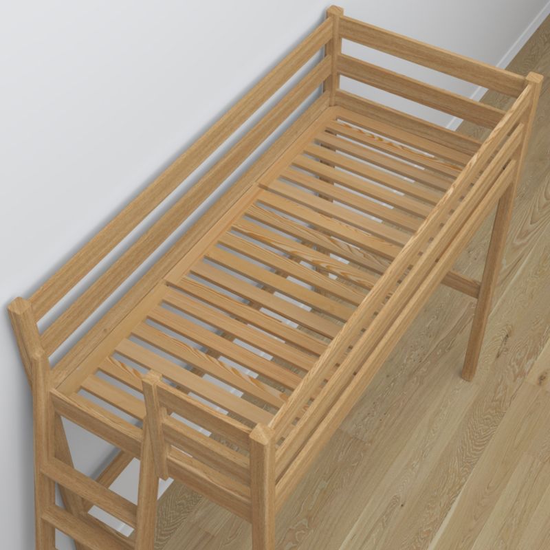 Dębowe łóżko na antresoli N-WOOD N02 80x180 dąb naturalny 1 szt.