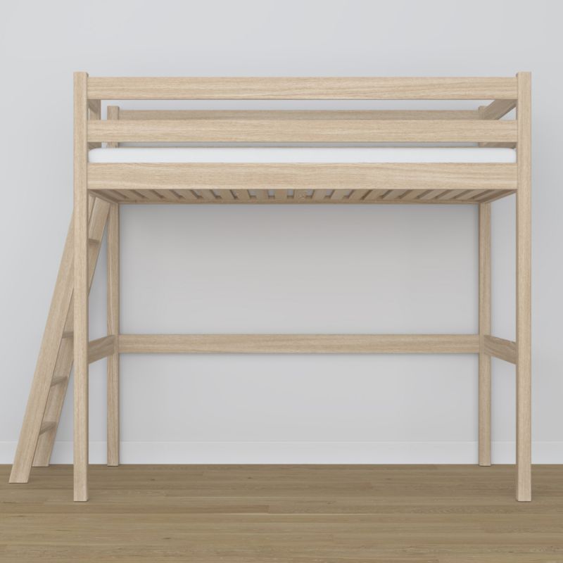 Dębowe łóżko na antresoli N-WOOD N02 80x200 dąb bielony 1 szt.