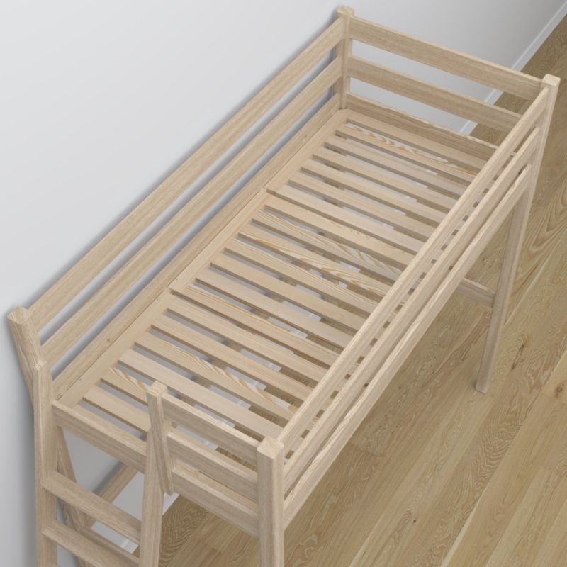 Dębowe łóżko na antresoli N-WOOD N02 80x200 dąb bielony 1 szt.