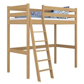 Dębowe łóżko na antresoli N-WOOD N03 120x200 dąb naturalny 1 szt.