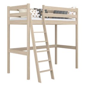Dębowe łóżko na antresoli N-WOOD N03 80x190 dąb bielony 1 szt.