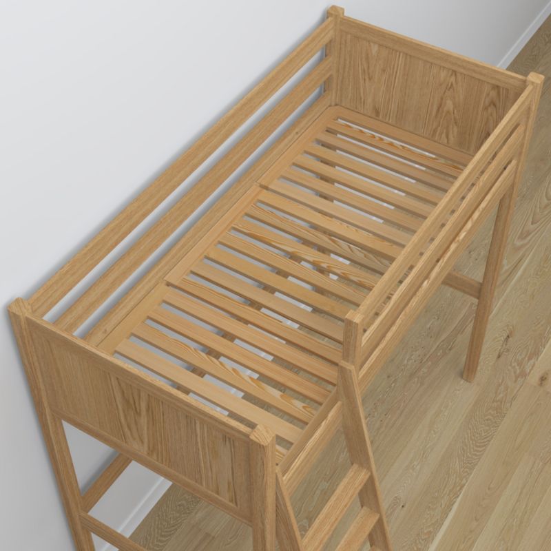Dębowe łóżko na antresoli N-WOOD N04 120x180 dąb naturalny 1 szt.