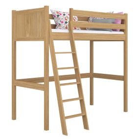 Dębowe łóżko na antresoli N-WOOD N04 80x180 dąb naturalny 1 szt.