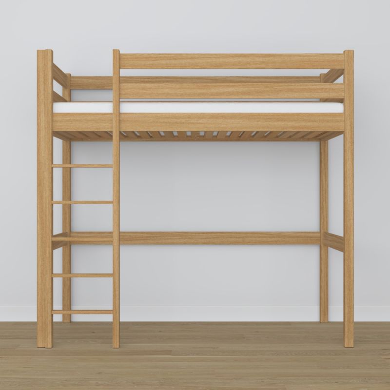 Dębowe łóżko na antresoli N-WOOD N05 120x190 dąb naturalny 1 szt.