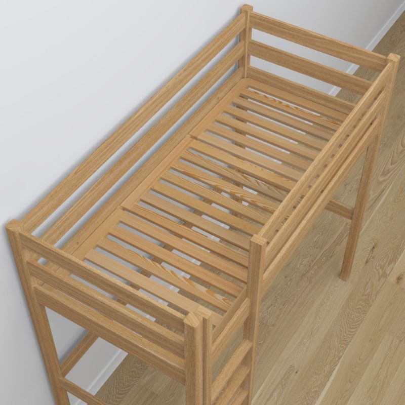 Dębowe łóżko na antresoli N-WOOD N05 120x190 dąb naturalny 1 szt.